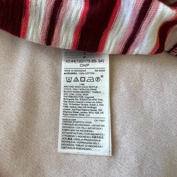 Gap pink dress women striped t shirt dress short sleeve with pocket size S - Picture 11 of 11